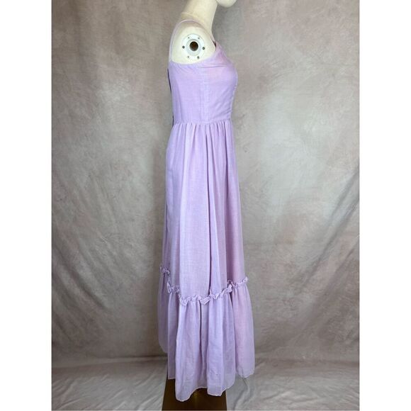 Vintage 70s Gunne Sax Style Maxi with Caplet Puff Sleeves Dress - Picture 8 of 11